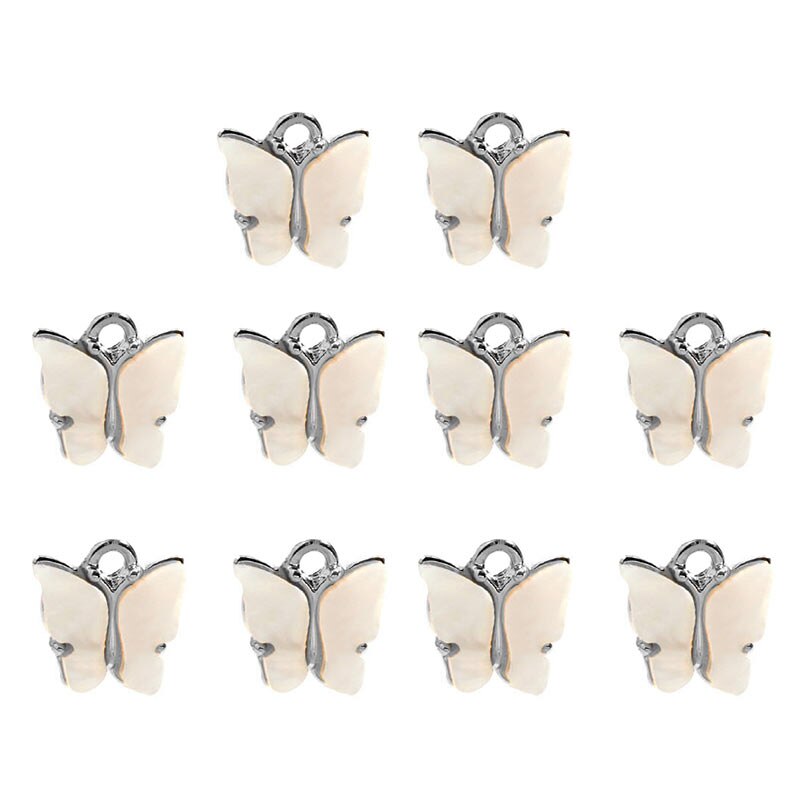JJFOUCS 10Pcs/set Color Mixing Butterfly Cute Acrylic DIY Animal Pendant Handmade Jewelry For Necklace Bracelet Anklet Earring: 000208W