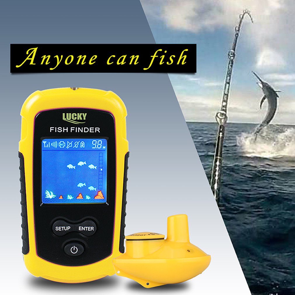 FFW1108-1 Wireless Sonar Fish Finder 40m Depth Range Ocean Lake Sea Fishing Water Resistant Fish Detector