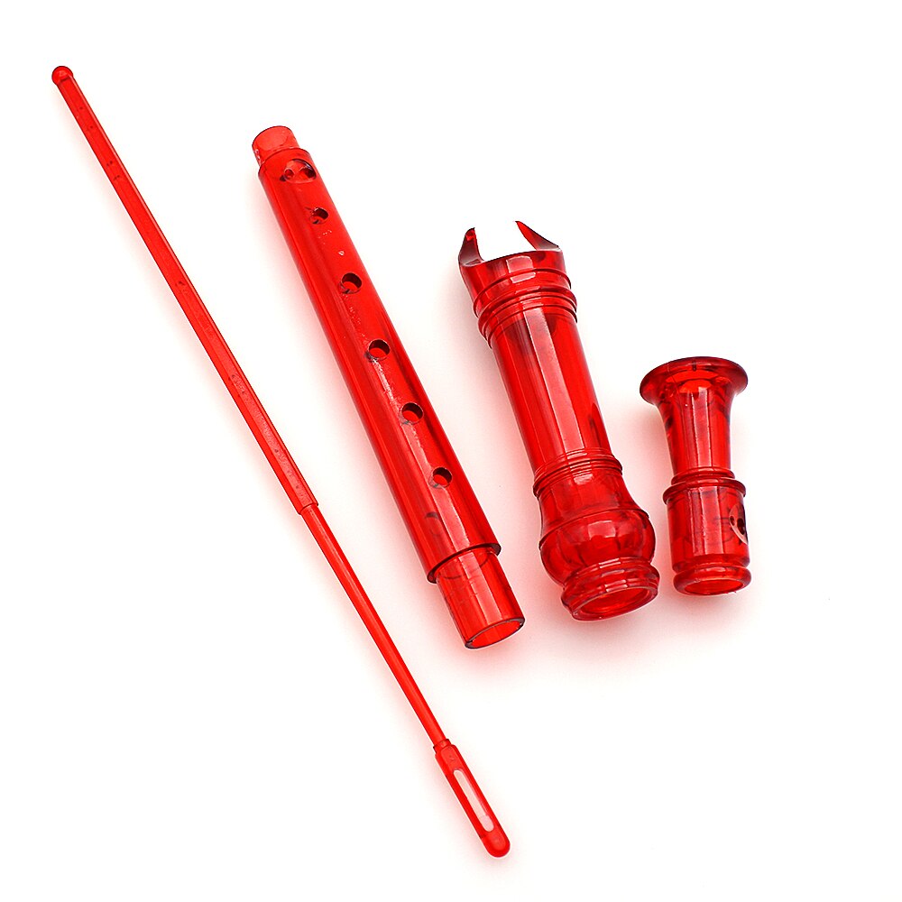 Durable Translucent Recorder With Cleaning Rod 8 Holes Clarinet For Student