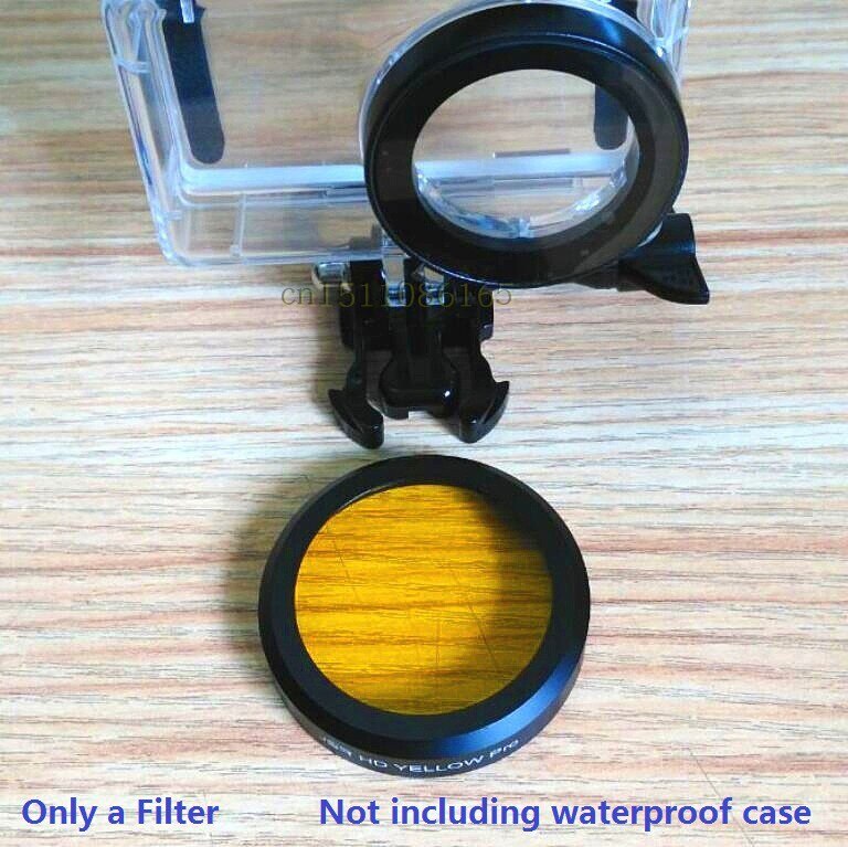 Mijia Accessories 4K Mini Camera Waterproof Housing Battery Case Frame Cover Silicone Shell Lens Cap UV Filter Film For Xiaomi: 1pcs yellow filter