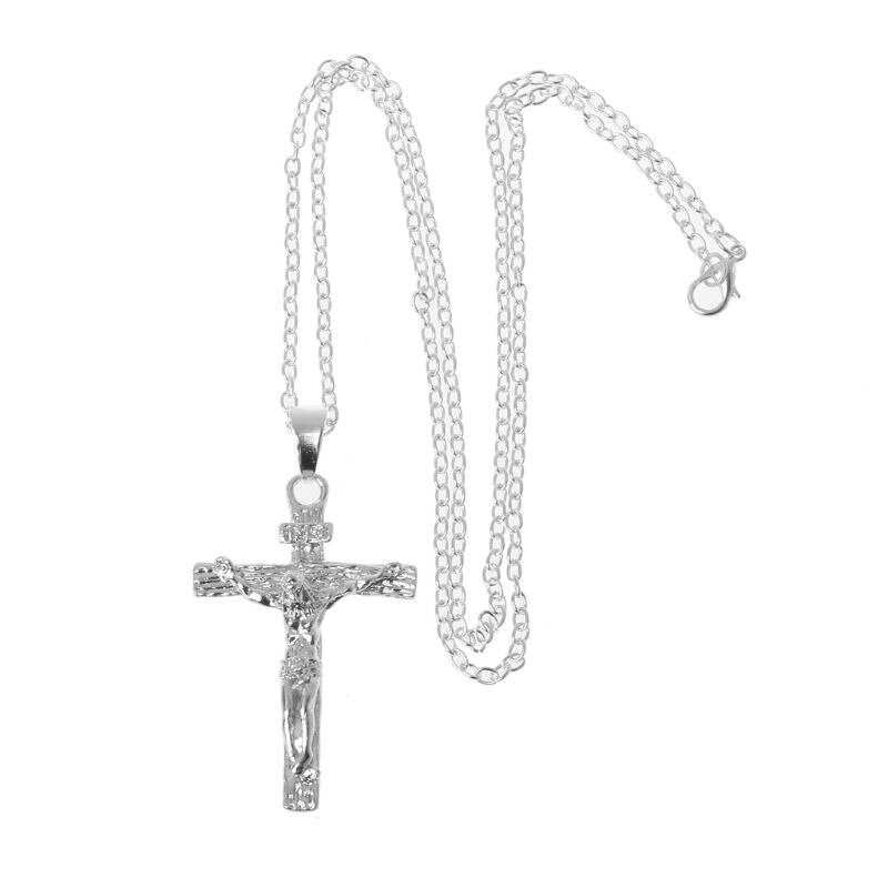 Katolsk jesus christ on inri cross crucifix vedhæng halskæde smykker  n58f