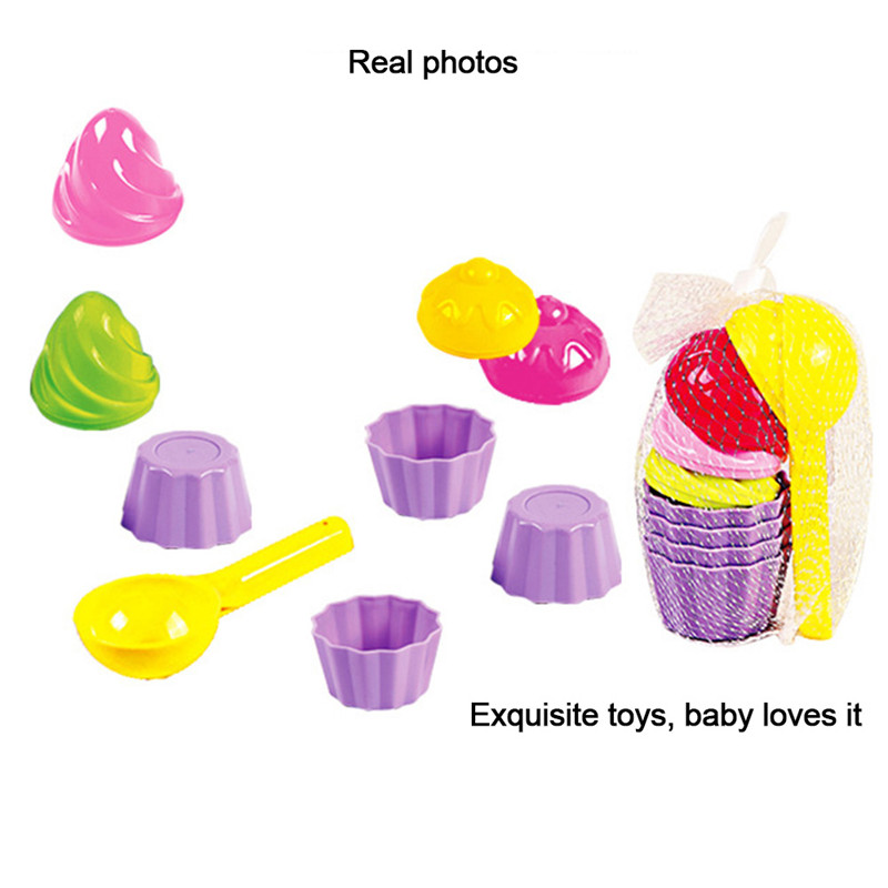 9 Stuks Kids Baby Strand Zand Speelgoed Kleine Cakevorm Lepel Ijs Pudding Strand Spelen Zand En Sneeuw Spelen