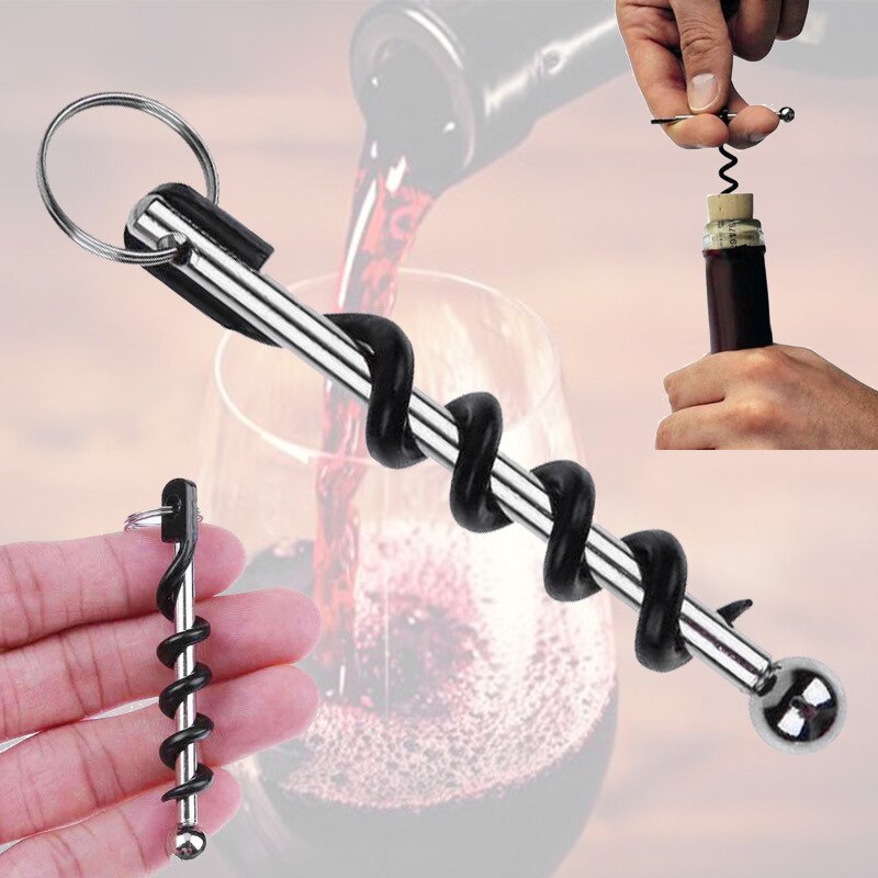 Pocket Mini Wine Opener Stainless Steel Corkscrew Double Hinged Waiter Corkscrew Bottle Wine Opener Lever Tool