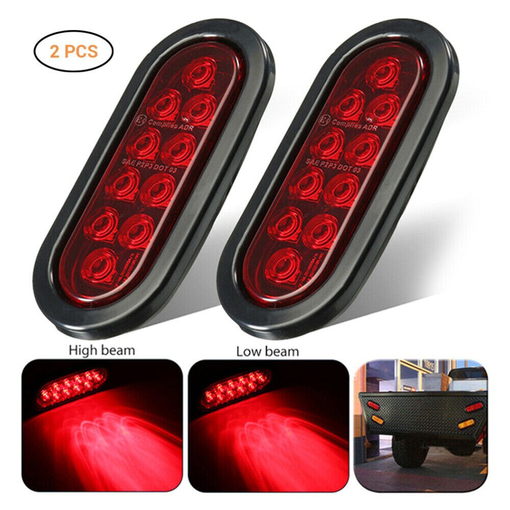 Nilight Kit Luci Ovali 6Pollici Rosse Per Portapacchi E Rimorchio – Impermeabile - 2
