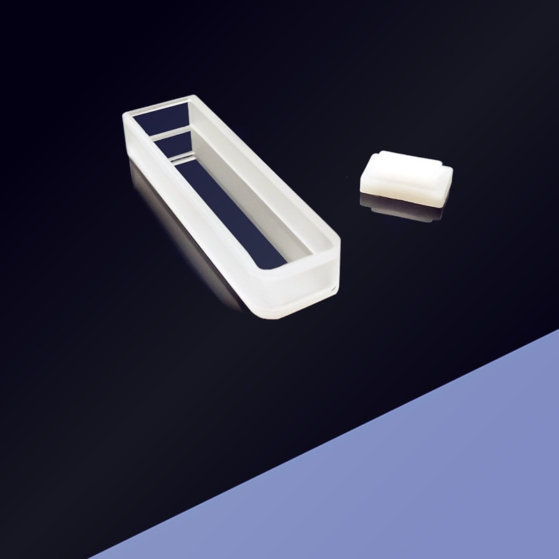 Celda de cubeta de cuarzo, microcélula transparente de 3,5 ml para laboratorio UV Vis, espectrofotómetro, cuvetas de cuarzo estándar de 10mm con tapa