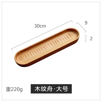 Long plateau à sushi rectangulaire en bois | Plateau long en bois naturel de style japonais, assiette à sushi rectangulaire, pain du petit déjeuner plat à sushi: 03