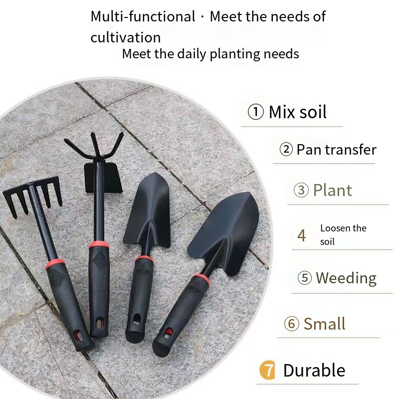 Pala de jardinería, juego de cuatro palas pequeñas, herramientas de jardinería vegetal, herramientas de jardinería