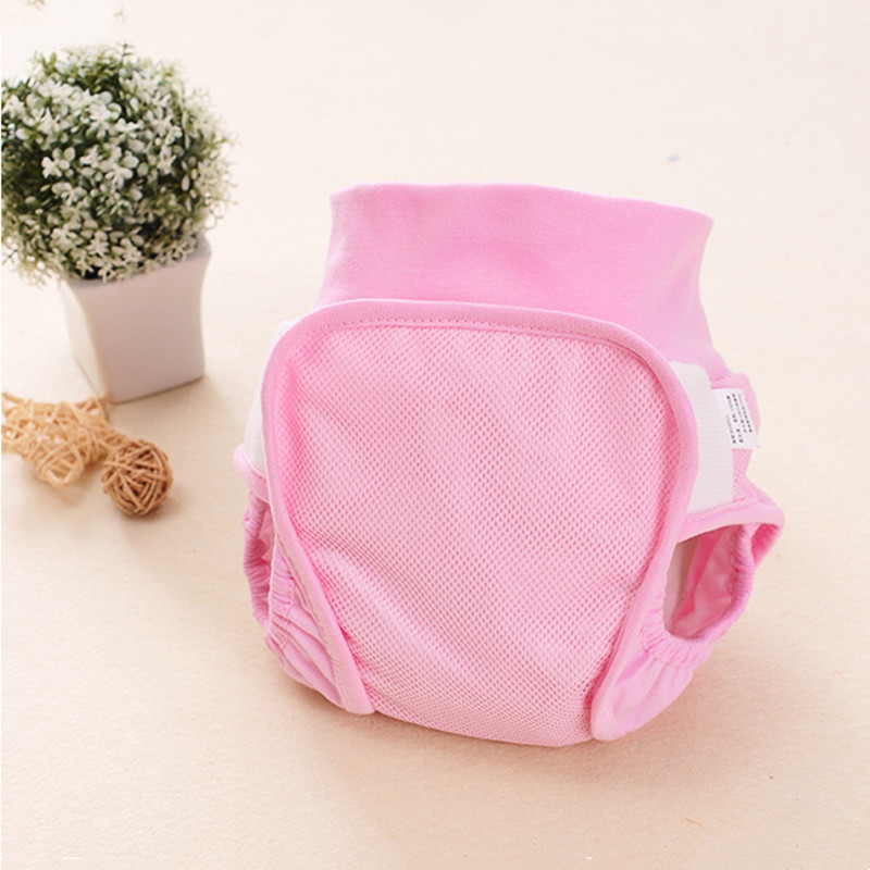 Bragas de malla transpirable para bebé, pañales de entrenamiento de cintura alta, prevención de fugas, cuidado de pañales de 5-12Kg: Rosa / L(9-13KG)