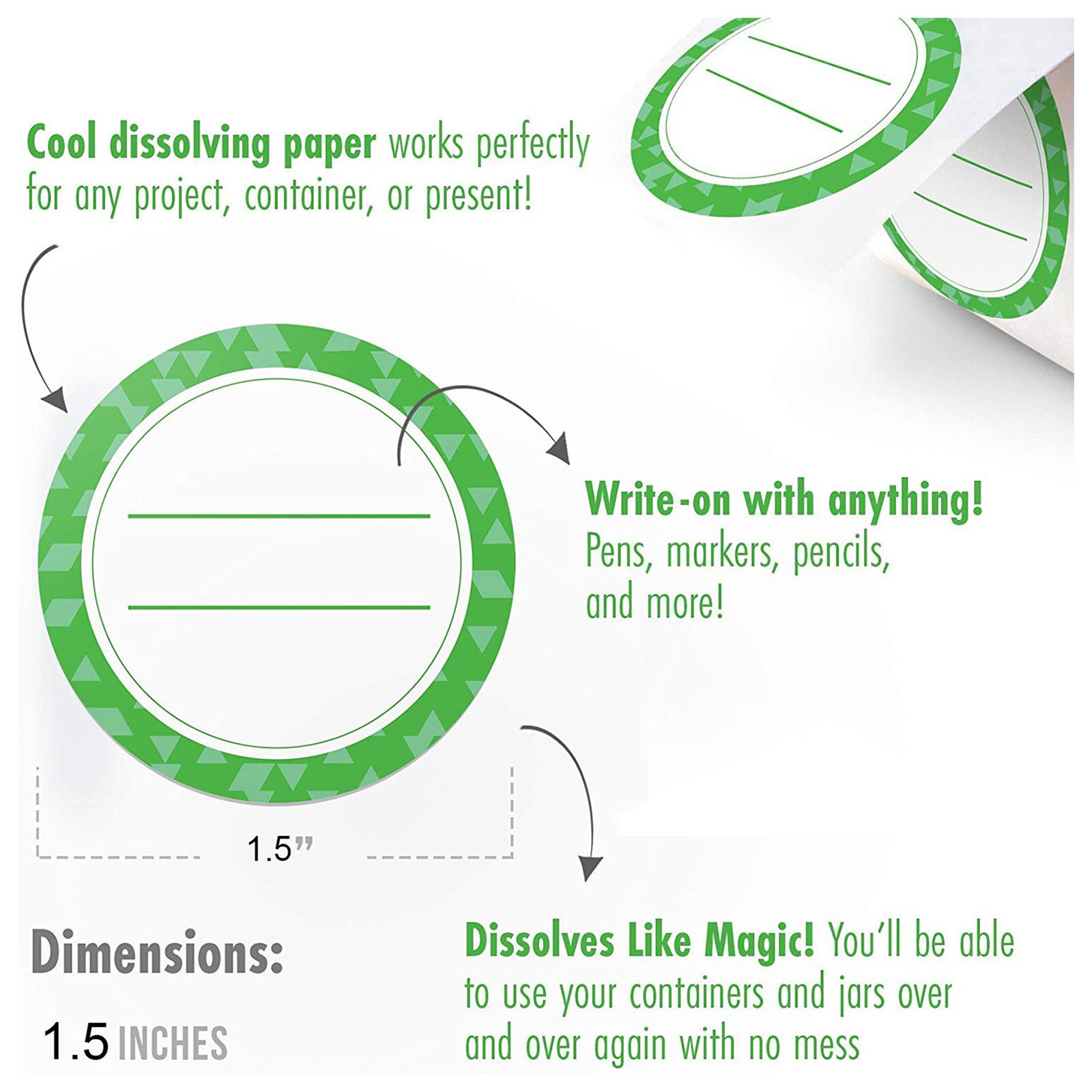 100pc/Roll Dissolvable Sticker Handwritten convenience sticker Sealing sticker Washing Label for Kitchen classification diy