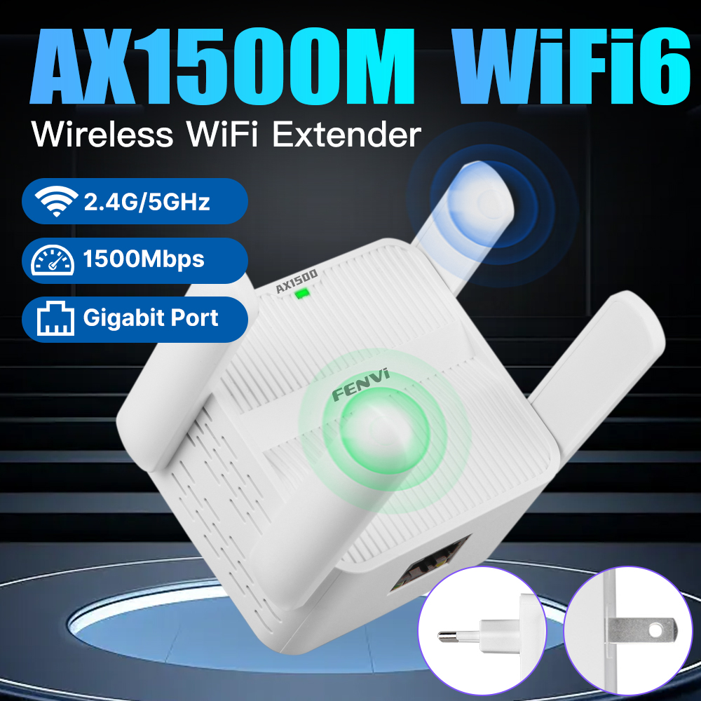 WiFi6 AX1500 WiFi Repeater Dual Band 2,4G & 5GHz Extender Signal Booster Wi-Fi Extender 4*2dbi Antenne Gigabit Netzwerk Karte für PC