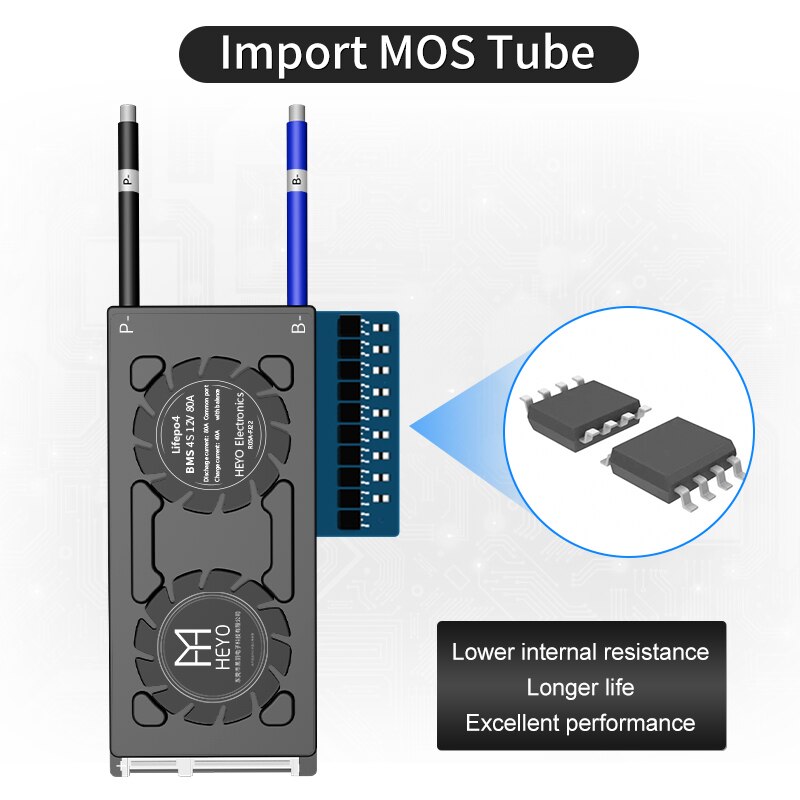 Heyo 3.6V 3.7V Pcm Lithium Li-Ion 13S 18650 15A 20A 40A 60A 80A 100A 200A 250A 48V Bms Batterij Board Balance E-Voertuig E-Bike