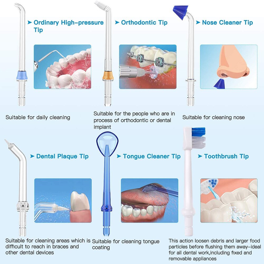 Irrigateur dentaire et Oral sans fil, jet d&#39;eau, Portable et Rechargeable, pour la maison et le voyage, 300ML, IPX7