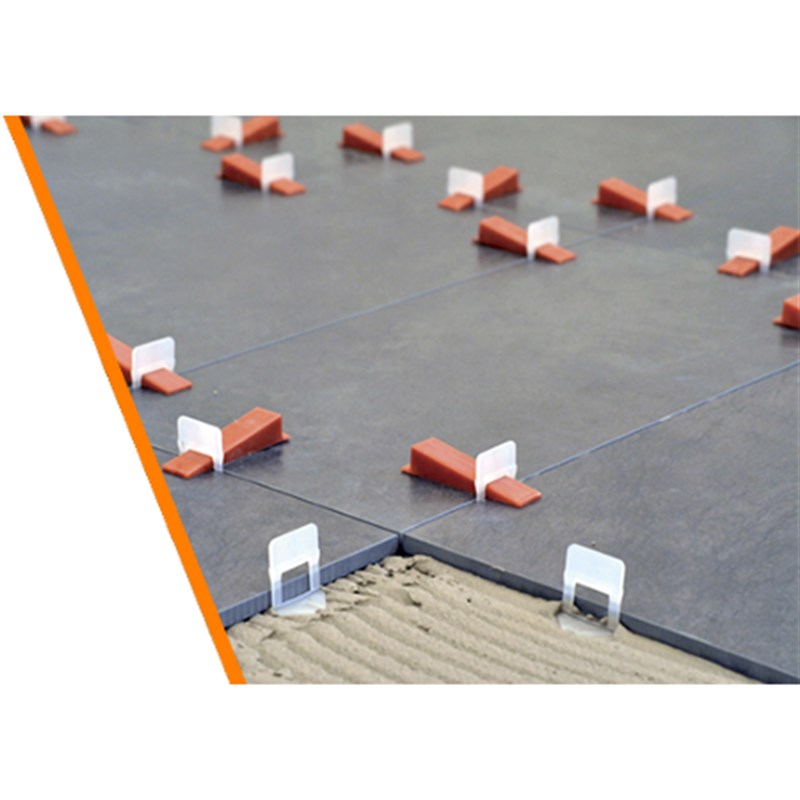Standart Ceramic Tile Spacer Leveling System. Leveling Spacer Clips and Reusable Wedges For Large Format floor.