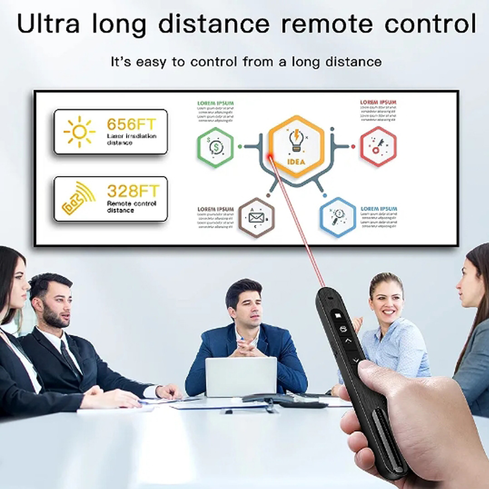 Stylo Tournant Sans Fil pour Présentation, Télécommande de Volume RF 2.4G, Présentation PPT USB, Pointeur Souris