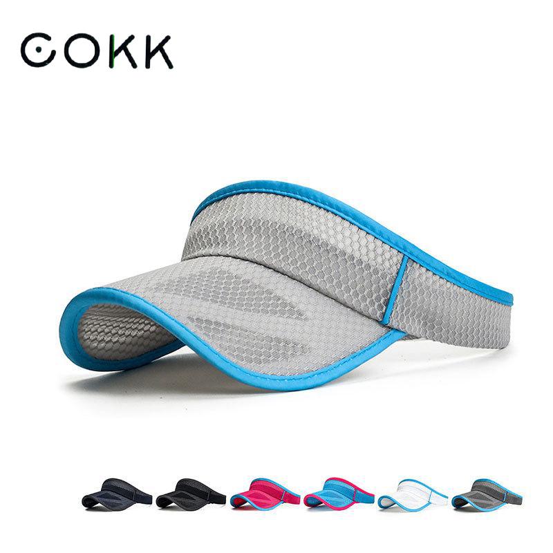 COKK Mesh Cap Summer Hats For Men Women Unisex Empty Top Sunshade Breathable Sports Tennis Running Sun Hat Sunscreen Visor Cap
