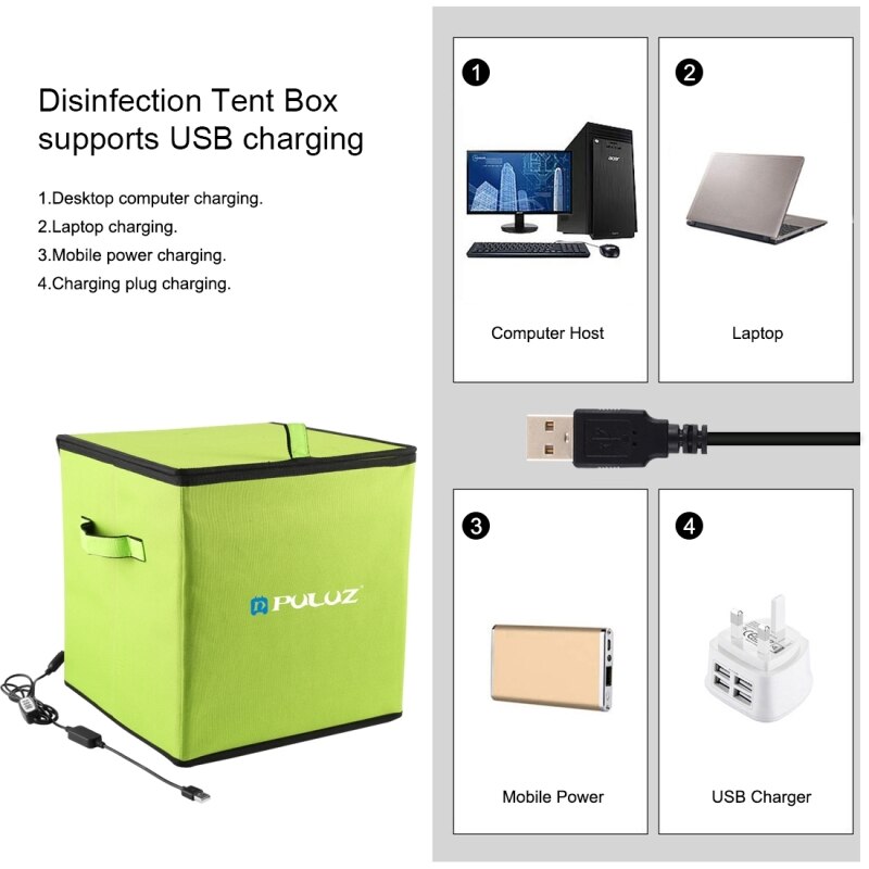 UV Disinfection Package Ozone LED UV Light Disinfection Sterlizer Package Portable Tent Box Home Cleaning Prevention Keep Health