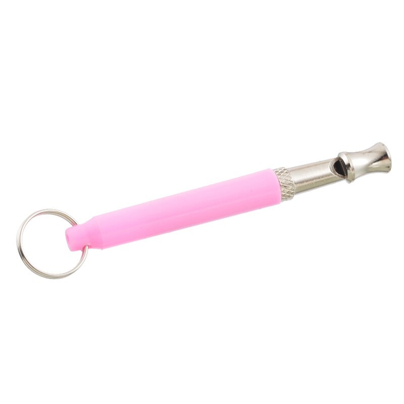 1pc fluitjes voor hondentraining, ultrasoon geluid, met draagbare sleutelhanger, verstelbare hondenfluit, hondenfluit om het blaffen te stoppen: Roze