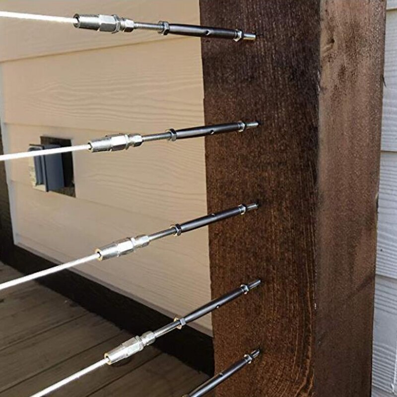 32 par skruer med svingforsinkelse til venstre og højre til kabelrækværk til trædæk, balustere til trædækrækværk
