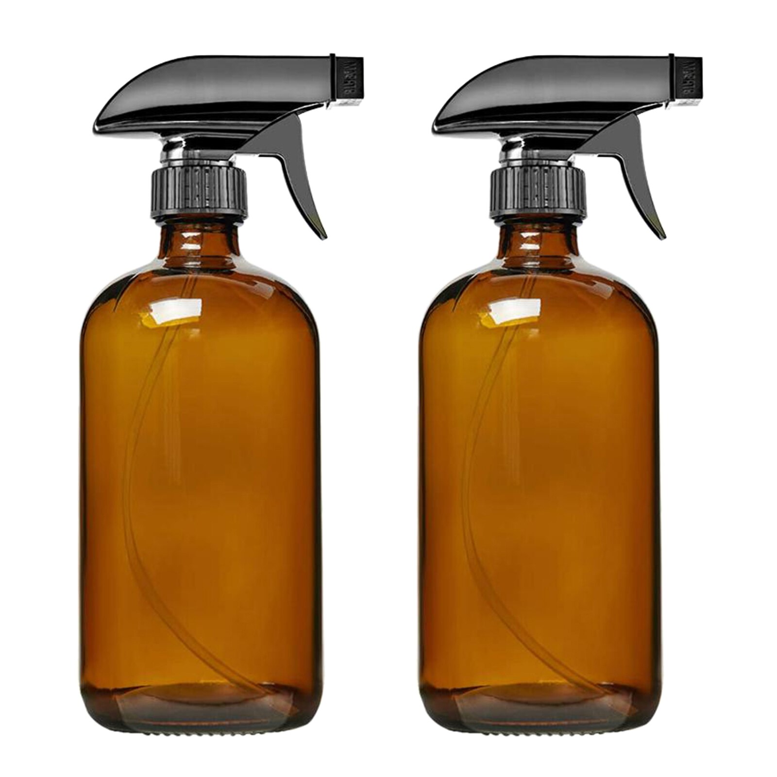 2pcs 250/500ml Boston Empty Amber/Blue Glass Spray Bottles Container Trigger Spray Bottles Mister Bottles Refillable Bottles: amber 500ml