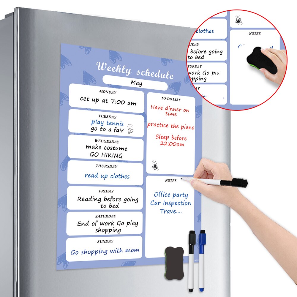 Magnetic Calendar Schedule Daily Planner Whiteboard for Kids Chore Chart Menu TO Do list Messsge Board for Home Office Fridge