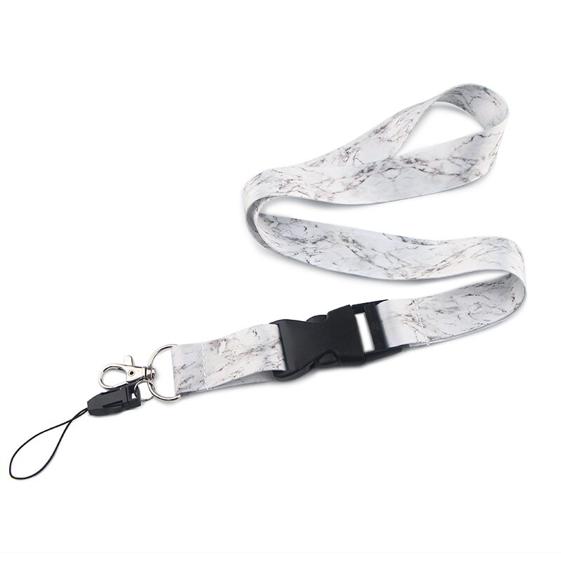CA1187 Zwart Wit Marmer Patroon Neck Strap Lanyard Voor Key Id-kaart Badge Houder Telefoon Touw Sleutelhanger Camera Lanyards 1 stuks: 3