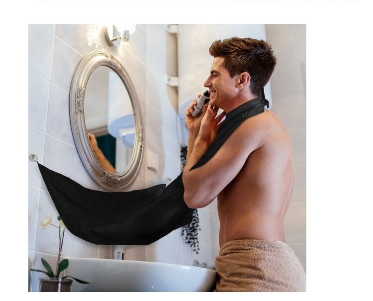 120 x 80cm mand badeværelse forklæde sort skæg forklæde hår barbering forklæde til mand vandtæt blomsterklud husholdnings rengøringsbeskytter