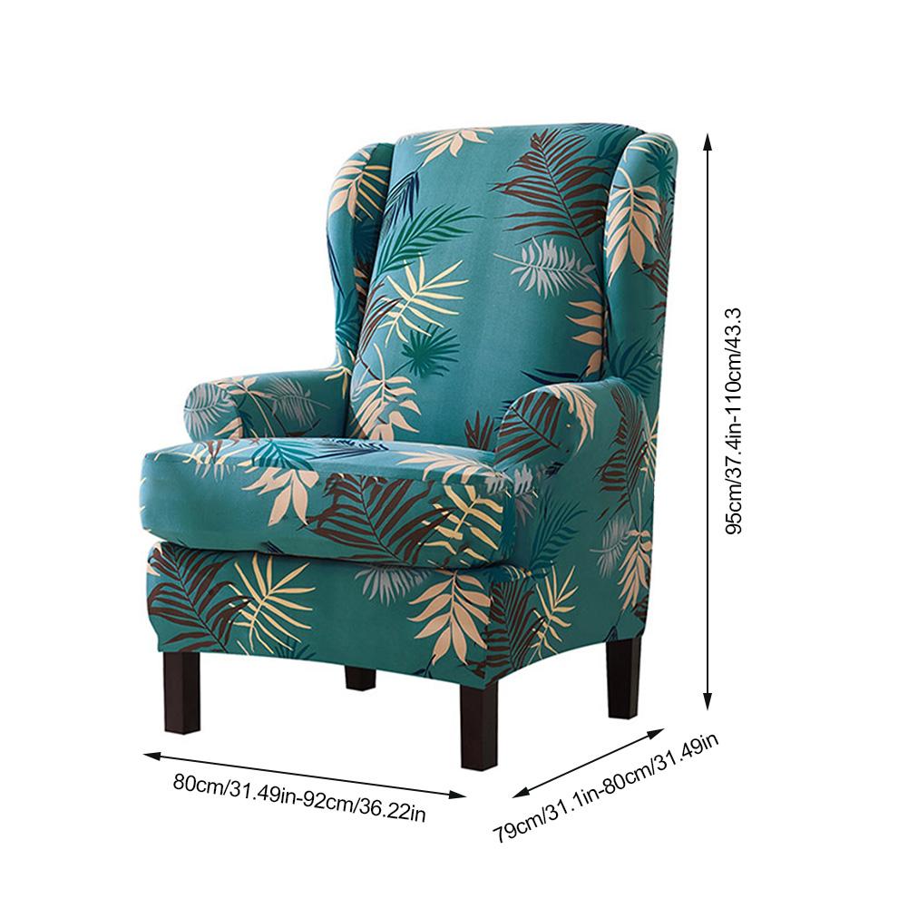 2 Stuk Vleugel Stoel Hoes Wingback Cover Gedrukt Fauteuil Stretch Protector