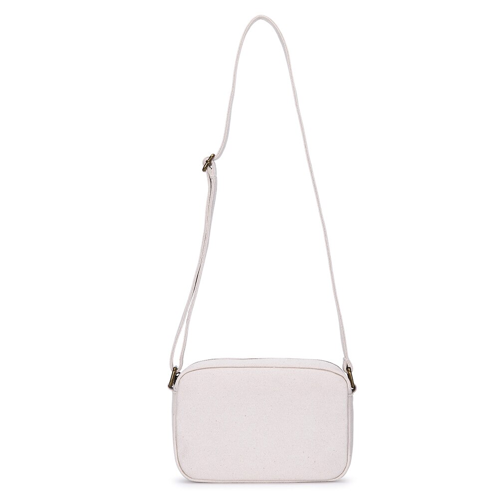 Canvas tas dames een schouder casual eenvoudige koreaanse literaire tas crossbody kleine vierkante tas