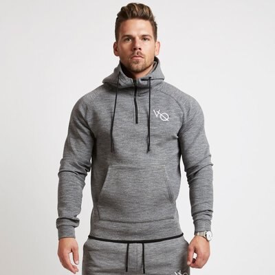 Höst och vinter löpträning fitness tröja med luva dragkedja sport fritid lös långärmad tröja: L