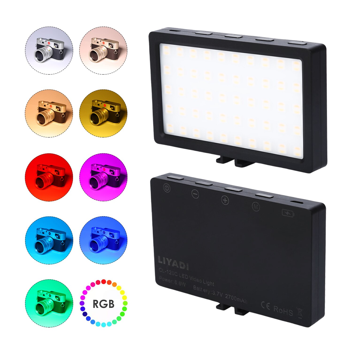 Onefire 3200k-5600k mini led lys rgb justerbar til video blogger bærbar håndholdt led lys fotografisk kamera video lys