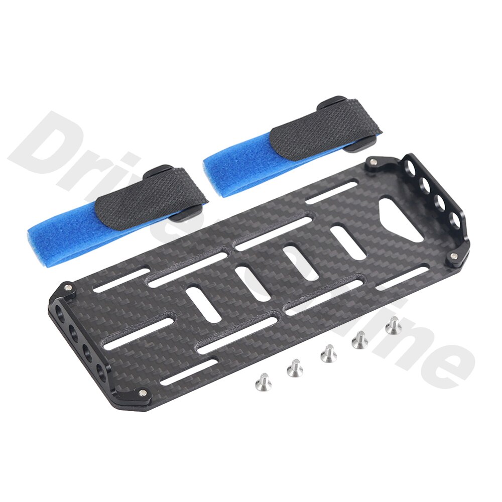 1/10 RC Crawler Chassis In Metallo Kit di 313 millimetri 12.3 "Passo con di Trasmissione In Metallo di Alluminio Asse Telaio In Fibra di Carbonio Ferroviario: Battery Tray