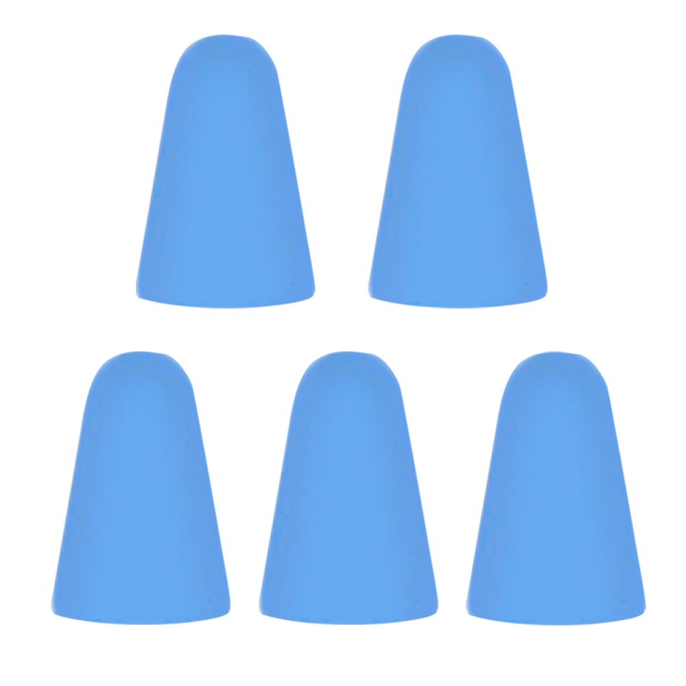 5/8PCS Silicone Writing Nib Tip Non-slip Protective Cover Case for Apple Pencil 1st 2nd iPencil Touchscreen Stylus Pen Nib Cover: 5PCS Blue