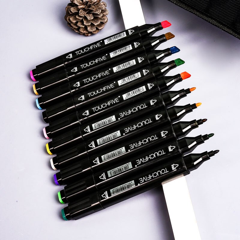 TouchFIVE 30/40/60/80/168 Color Art Markers Set Dual Headed Artist Sketch Oily Alcohol based markers For Animation Manga