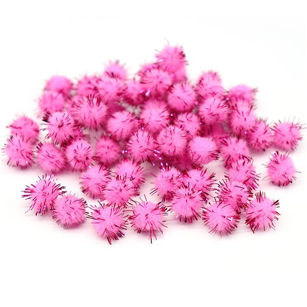 144pcs ongeveer 10mm Pluizige Zachte Pom Poms Pompoms ballen Handgemaakte Bruiloft Decor Voor DIY Kinderen Speelgoed Craft Supplies materialen YJ0702: Pink