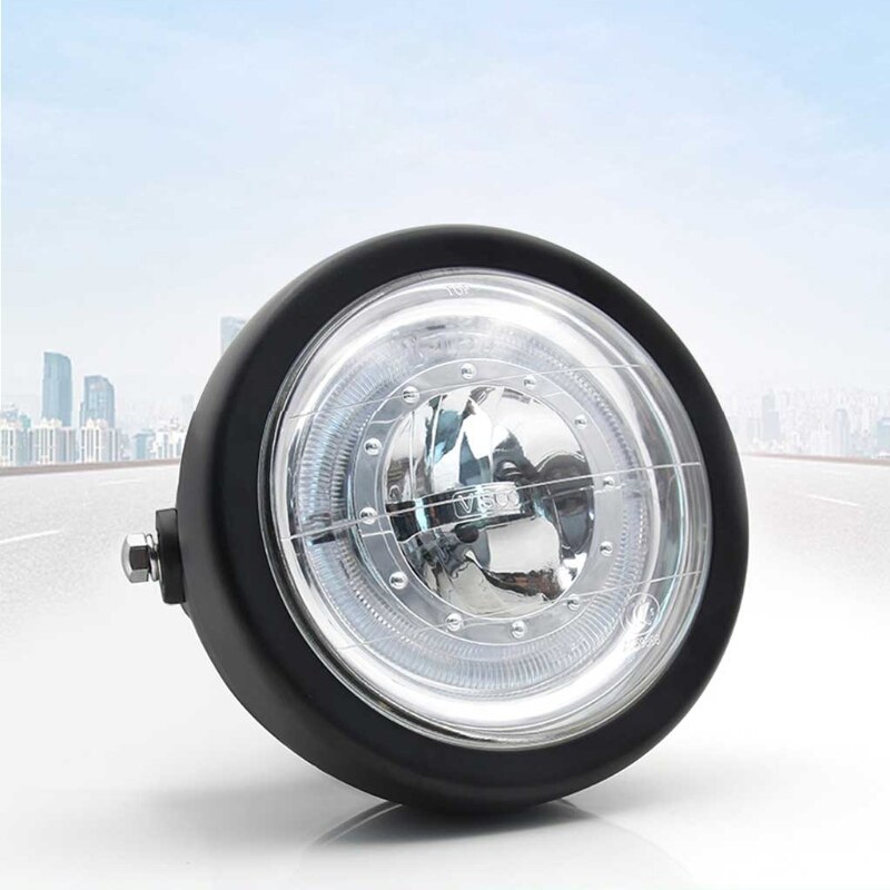 Universal 6.5 Inch LED Motorcycle Headlight Hi / Lo Beam Angel Eye Headlamp Motorbike Fog Lamp