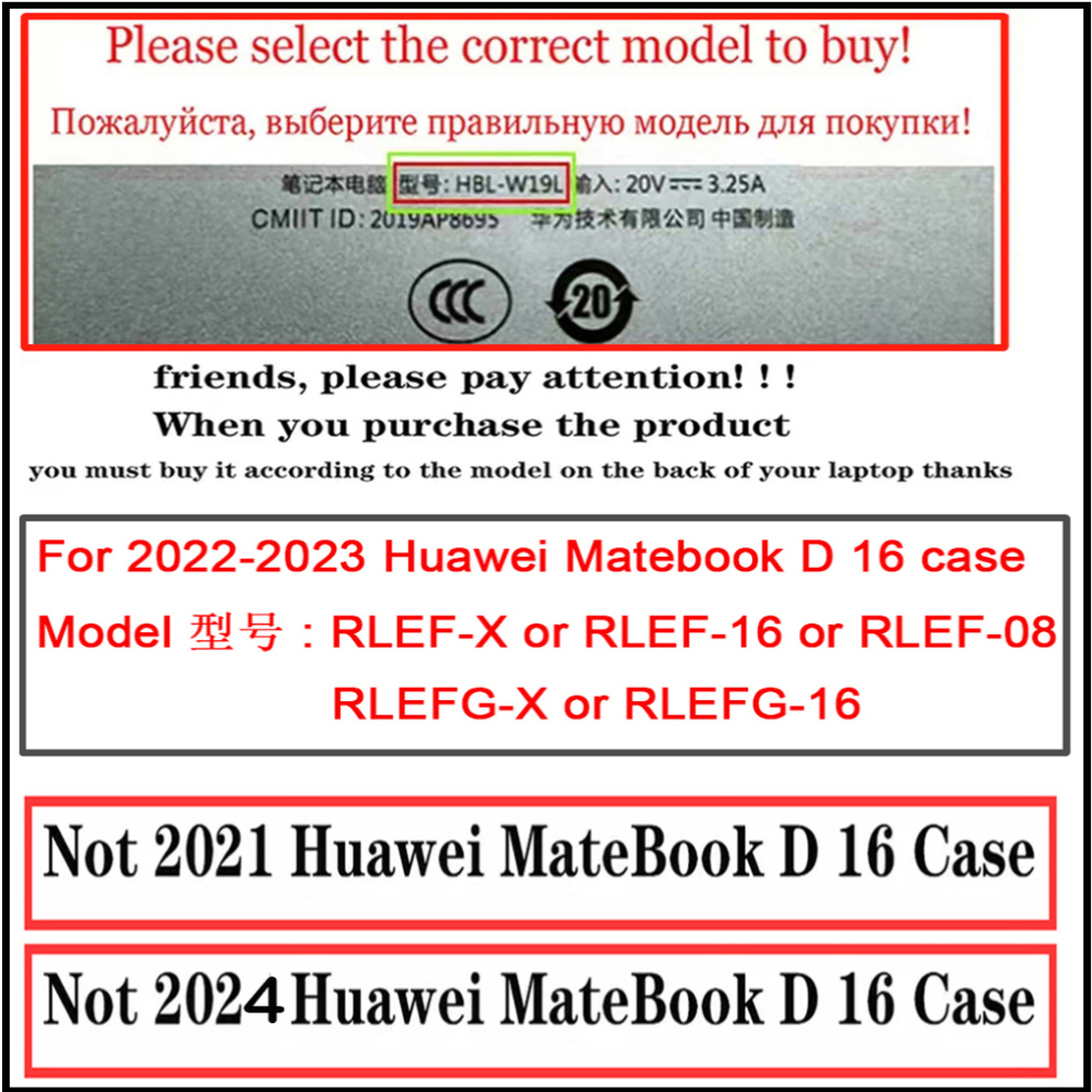 Laptop Case For Huawei Matebook D 16 Hard Shell Cover case for huawei matebook d 16 inch rlef-x laptop accessories