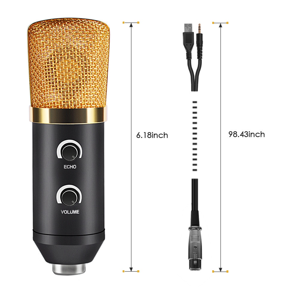 MK F100TL USB Condenser Sound Recording Microphone With Stand Studio Wired Skype Computer Kareoke Microphone