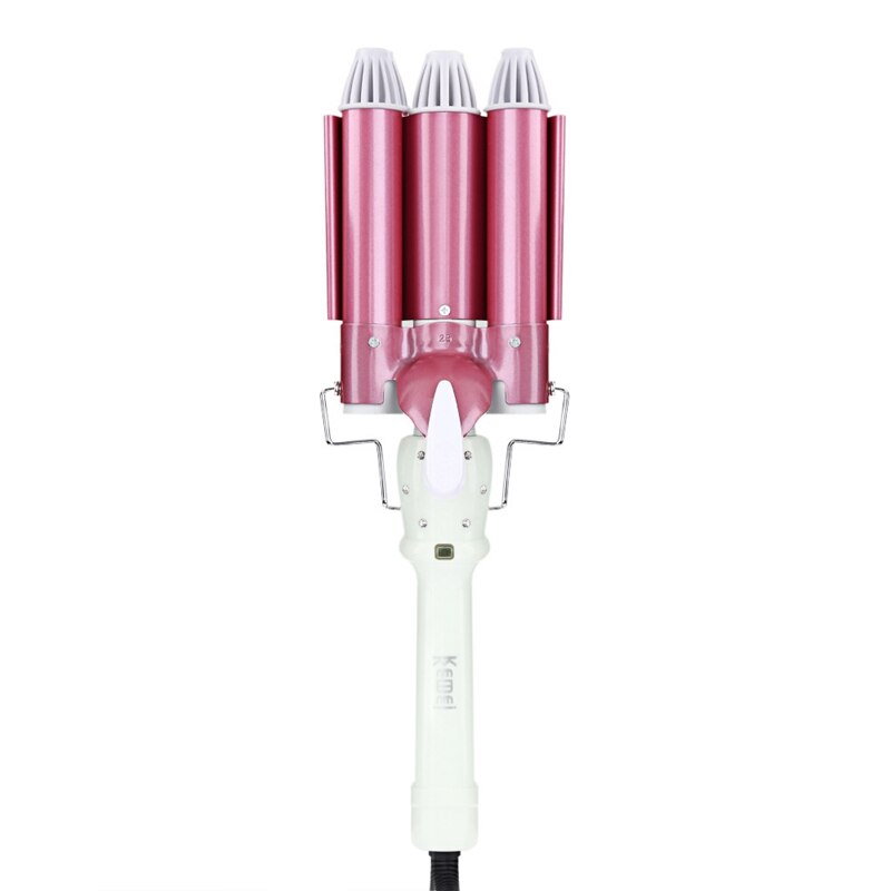 Kemei Hair Straightener Automatic Perm Splint Ceramic Hair Iron 3 Barrels Big Wave Hair Curling Flat Iron Hair Waver Curl Km-926