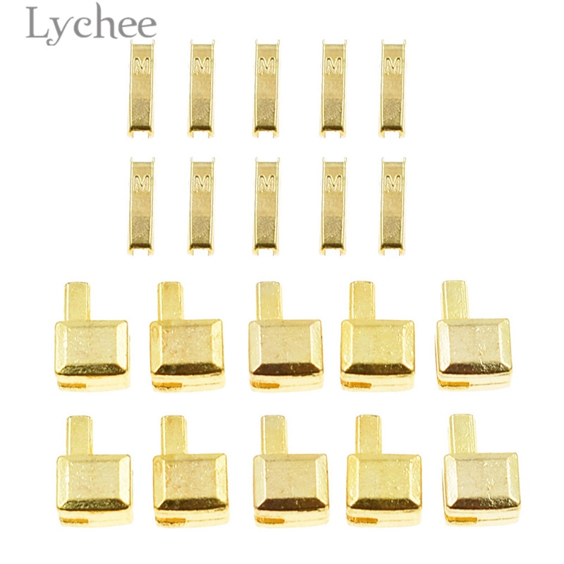 Lychee Life 10 Sets Metal Repair Zipper Stopper Open End Zipper Stopper DIY Sewing Zipper Accessories for Clothes