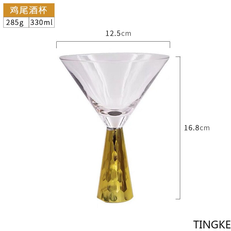 Copa de vino tinto de Chapado En Oro de lujo ligera, copa de cóctel con base dorada, BARRA DE VIDRIO de vino para , utensilios de cocina