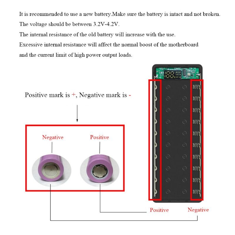 LCD Display DIY 10x18650 Battery Case Power Bank Shell Charger Box Accessories