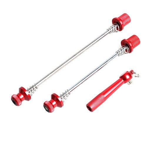 Rockbros fiets fietsnaven antidiefstal snelspanners fietsen mtb wielen vergrendeling beveiliging voor mtb racefiets onderdelen bmx: Rood