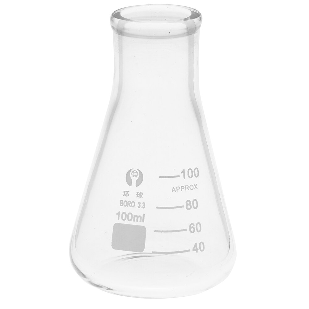 250/500/100 Ml Glazen Zware Muur Smalle Mond Erlenmeyer Kolven Met Zware Velg Voor Lab Chemische Apparatuur