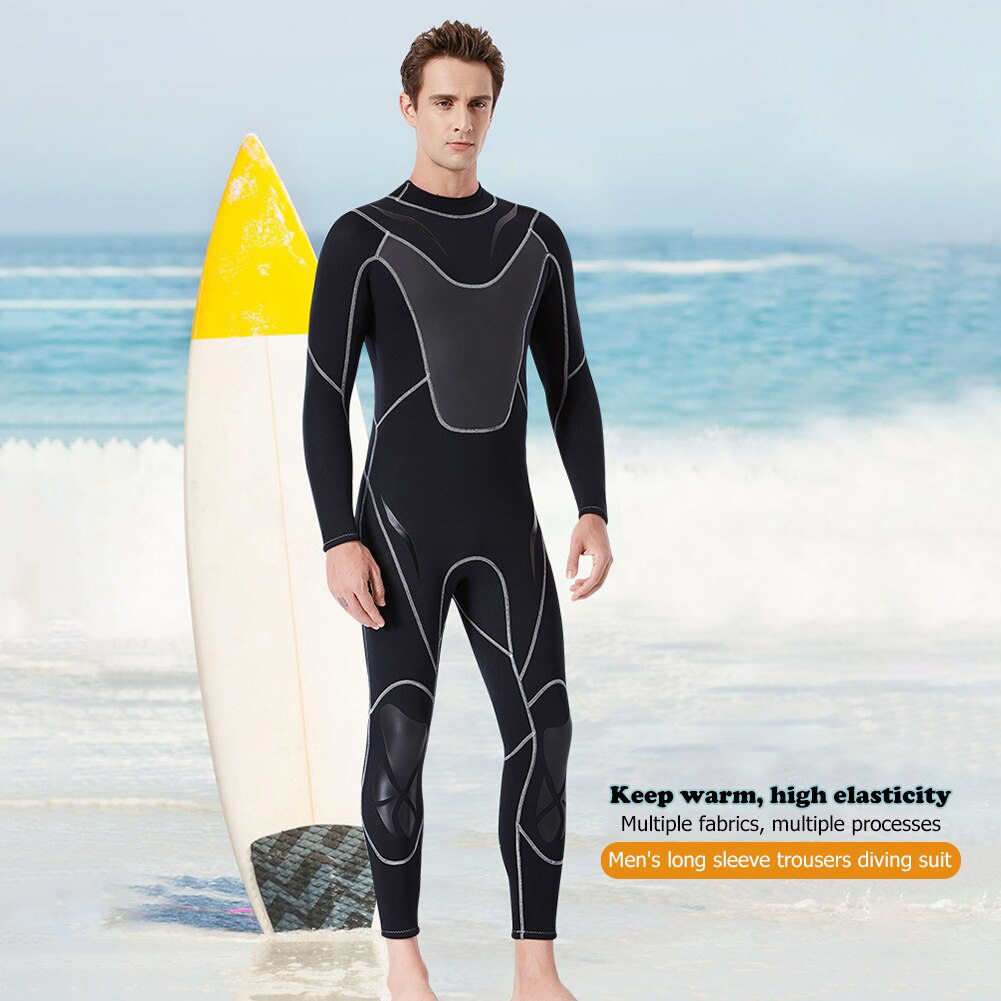 Men's 3mm Neoprene Wetsuit - Full Suit for Scuba Diving, Surfing, Kayaking - Thermal Winter Warmth