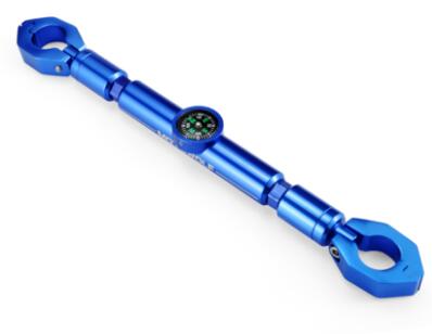 Multi-function motorcycle handlebar crossbar with clock/compass General motocross Aluminum alloy CNC balance handlebar crossbar: blue with compass