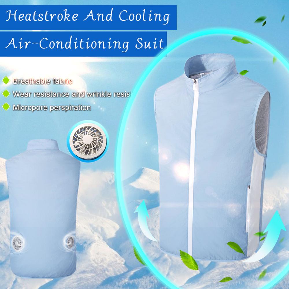 Fan Cooling Usb Opladen Kleding Fan Vest Airconditioning Kleding Voorkomen Zonnesteek Verdampen Zweet Outdoor Vissen