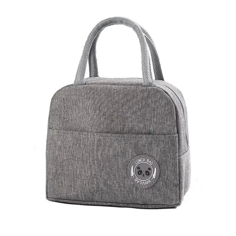 Insulated Lunch Bag Insulation Bento Pack Aluminum Foil Rice Bag Meal Pack Ice Pack Student Bento Lunch Handbag Insulation: GRAY