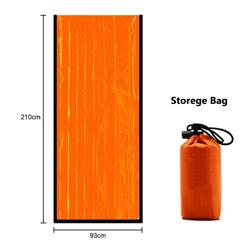 Portátil impermeável Emergency Survival Sleeping Bag, Thermal Bivy Sack, Mylar Blanket, First Aid Rescue Kit, Caminhadas e Camping Gear: Verde
