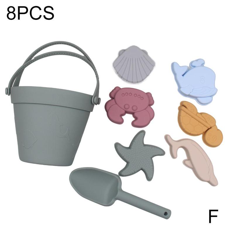 Summer Beach Toys For Kids Soft Silicone Sandbox Set Beach Game Toy For Send Children Beach Play Sand Water Play Tools: F