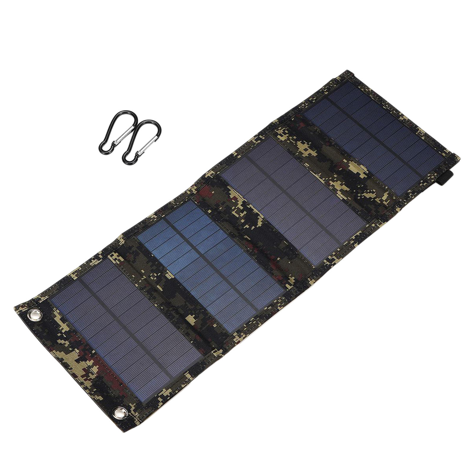 20W Solar Panel USB Portable Waterproof Monocrystalline Folding Solar Charger Power Bank for Smartphones Hiking RV Trip Outdoor